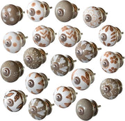 Set di 20 Pomo di Cottura a Mano in Ceramica con Diversi Colori e Disegni