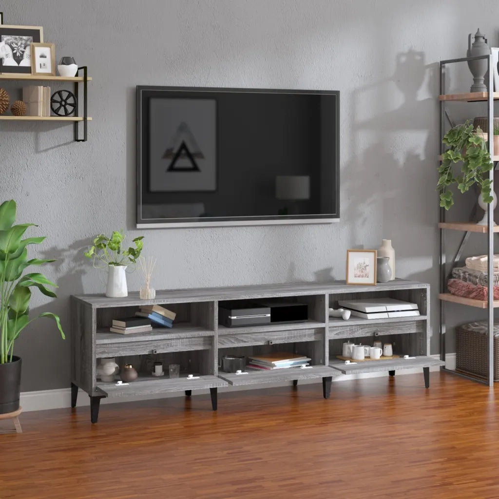 Mobile Porta TV Grigio Sonoma 150x30x44,5 cm Legno Multistrato 831923