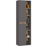 Colonna bagno sospesa VAMI Grigio Grafite, Rovere Artisan 50 cm 2 ante 50x30x170 cm