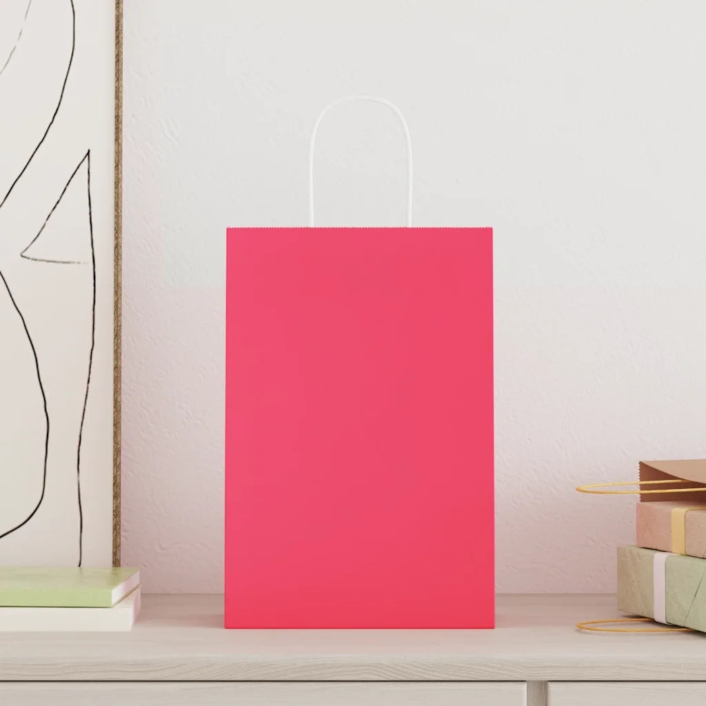 Sacchetti di Carta 50 pz con Manici Rosa 21x11x31 cm 4101658