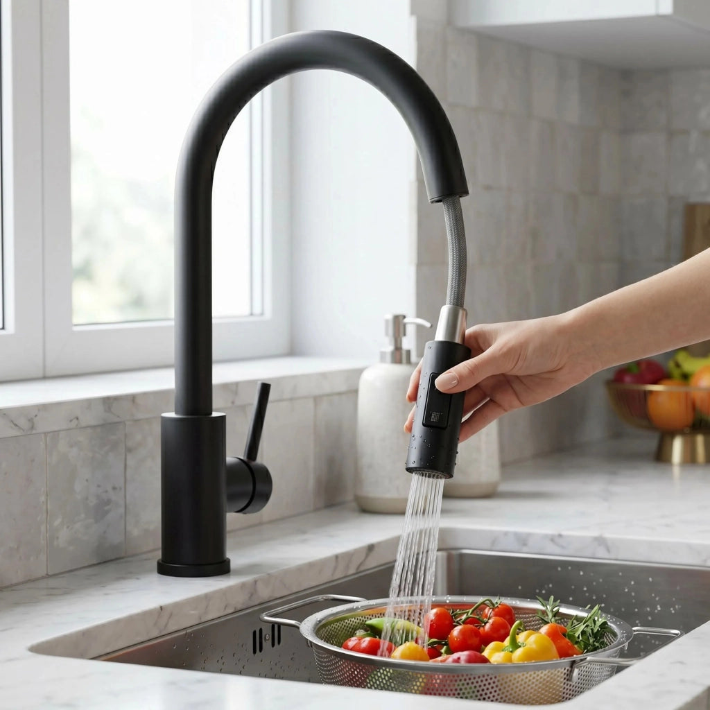 Rubinetto Da Cucina Rea Fresh Touch Black Matt