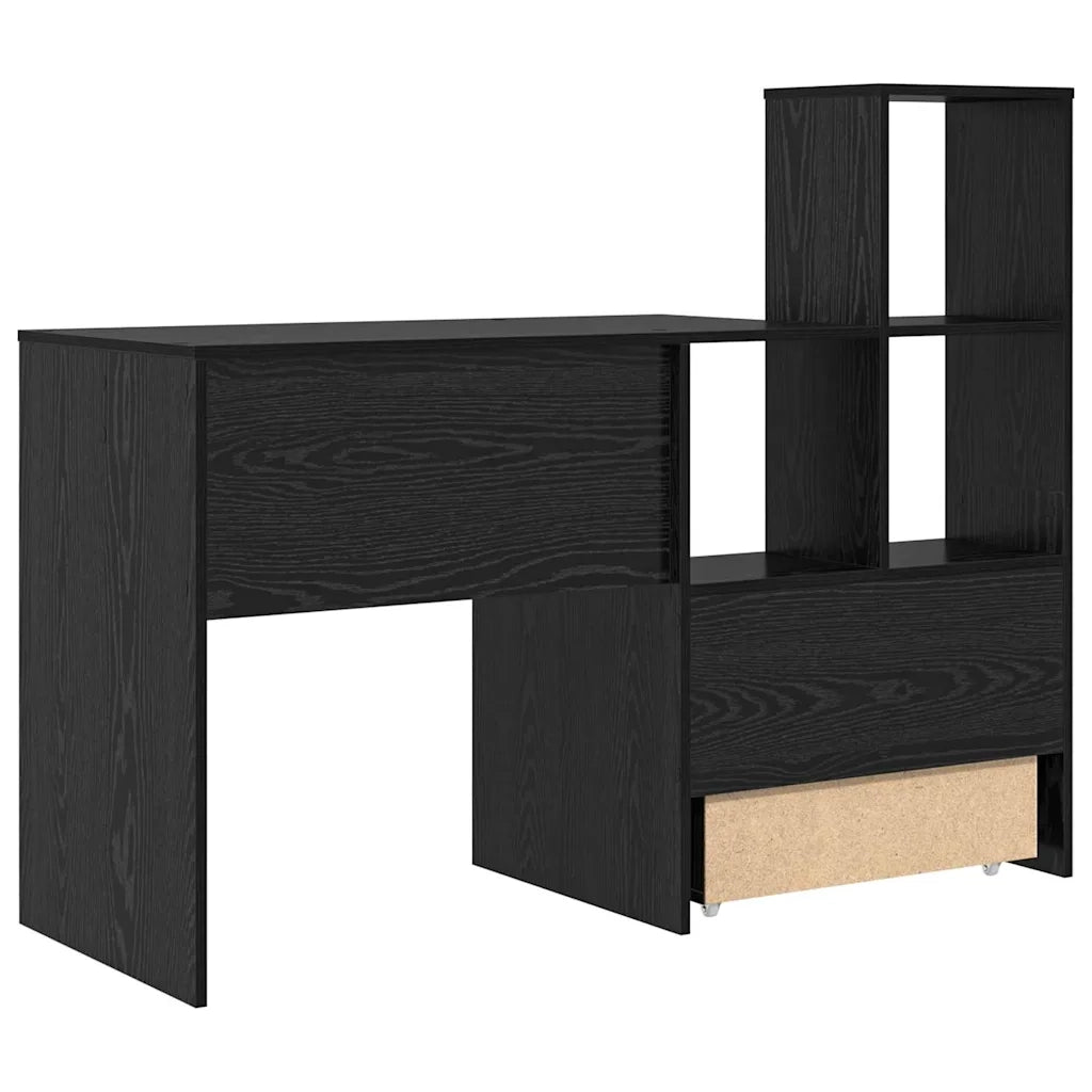 Scrivania | Tavolo da Ufficio Rovere Nero 131,5 x 50 x 106,5 cm Legno multistrato