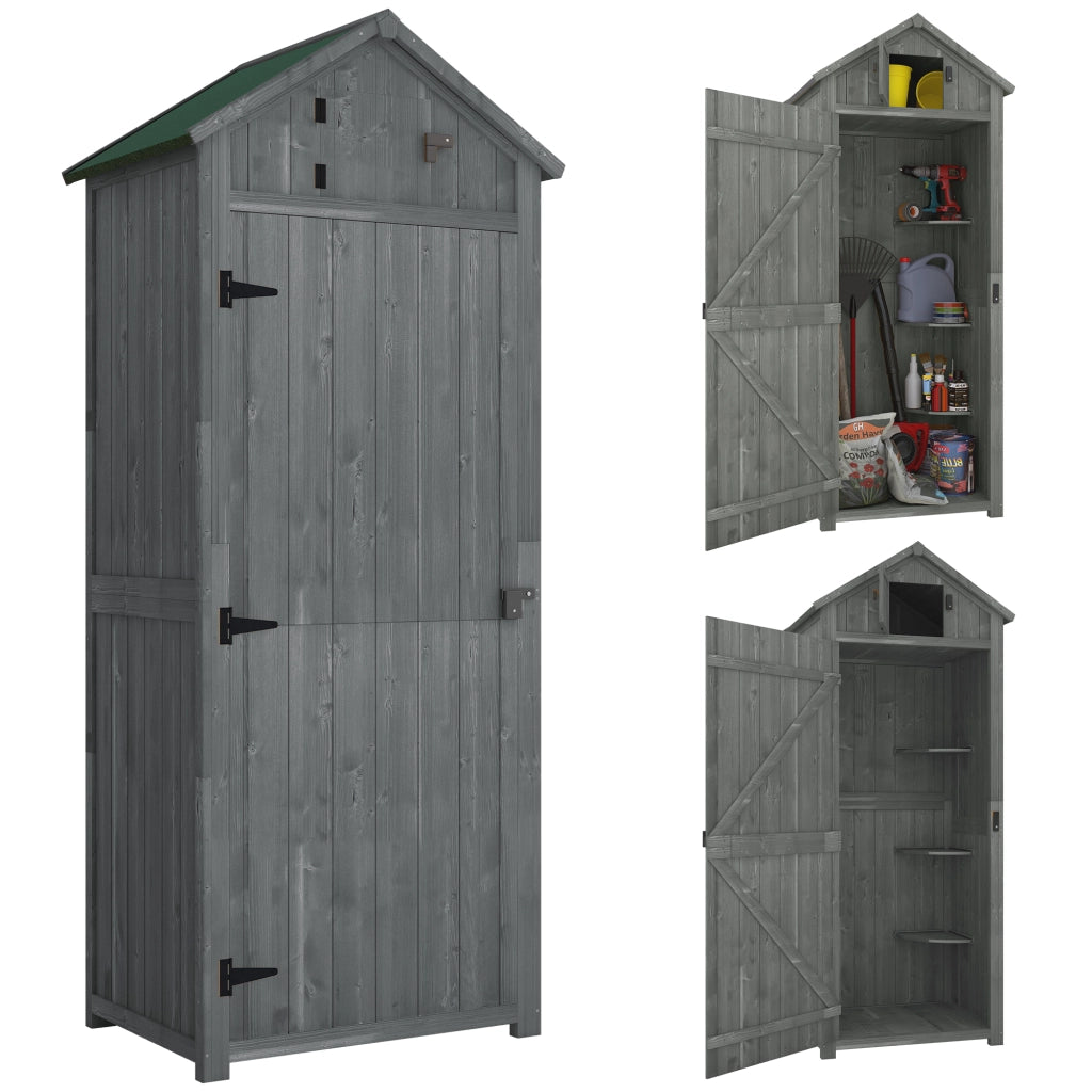 Capanno da Giardino in Legno ¨C zephmum ¨C Grigio 77x54.2x179cm