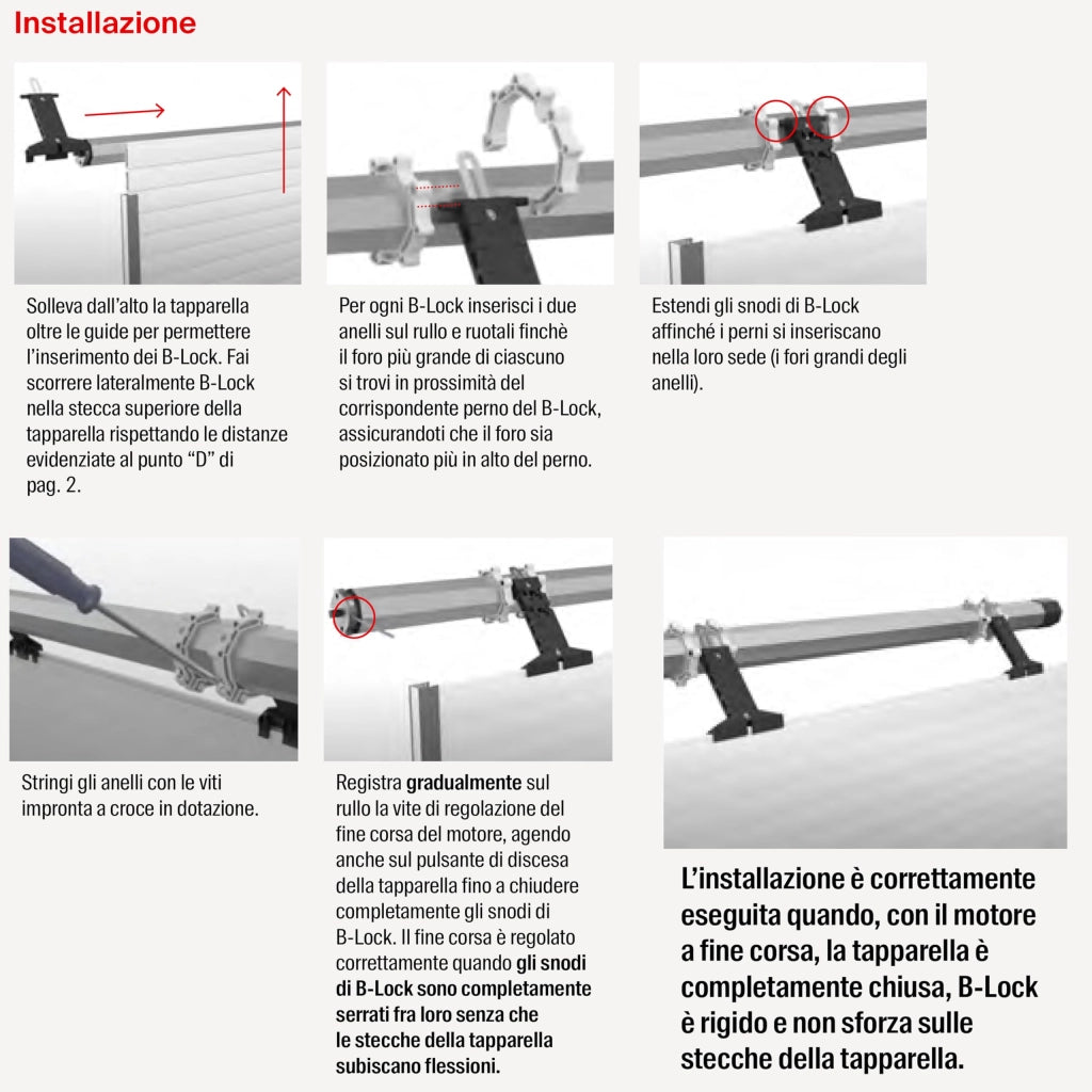 Blocco Antisollevamento per Avvolgibili B Lock Kit B Lock 4 Fischer