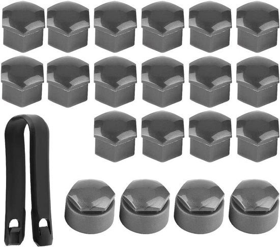 Doppiatore per pneumatici 20 pezzi - 17 mm dado auto pneumatico pneumatico dado protezione anti-furto cappotto (grigio)
