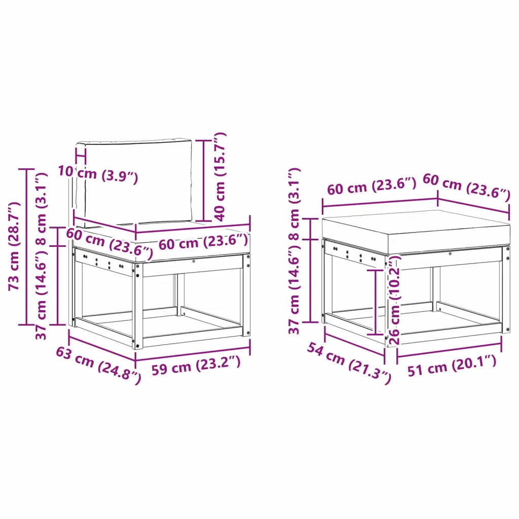 Set di divani da esterno 4 pcs 3387446