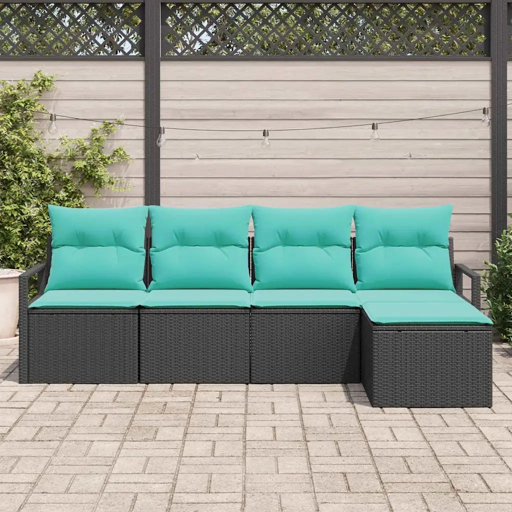 Set di divani 5 pcs Nero polyrattan 3346346