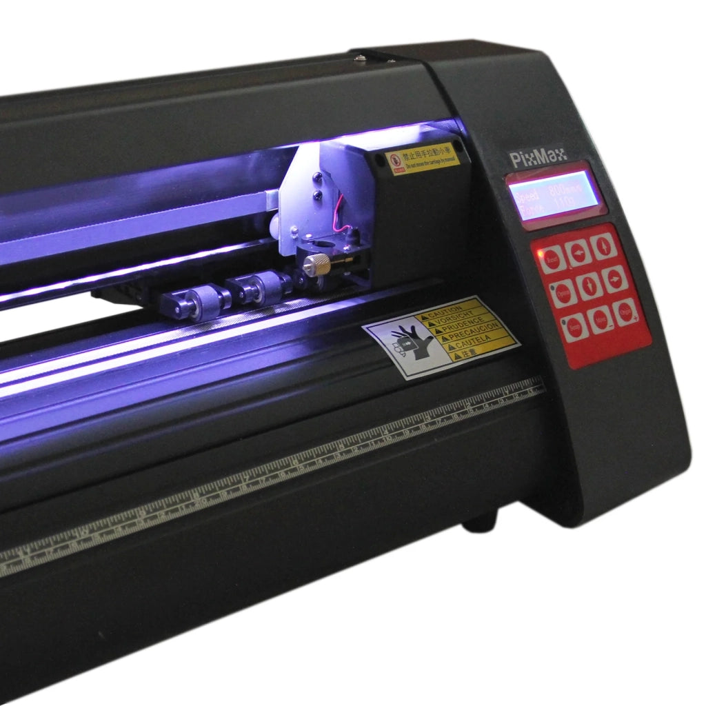 Plotter da Taglio Vinile Macchina per Taglio e Incisione Insegne Etichette Guida Laser - Abbonamento 12 Mesi Software FlexiStarter - LED - 720mm