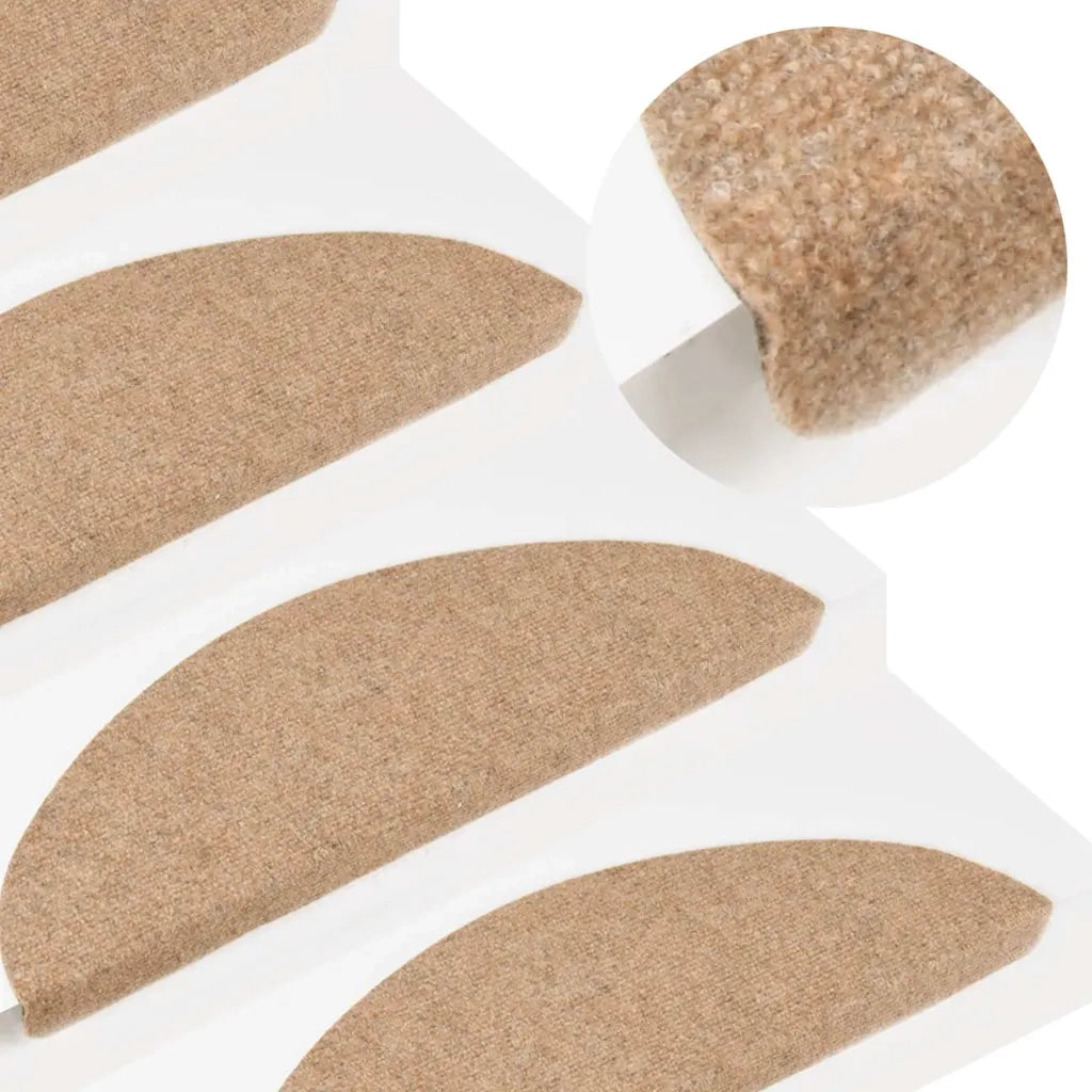 Tappetini Autoadesivi per Scale 20 pz | Gradini per Scale Beige 56x17x3 cm