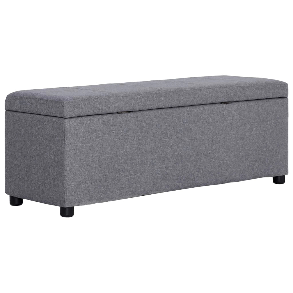 Panca con vano contenitore 116 cm poliestere grigio chiaro 02_0010878