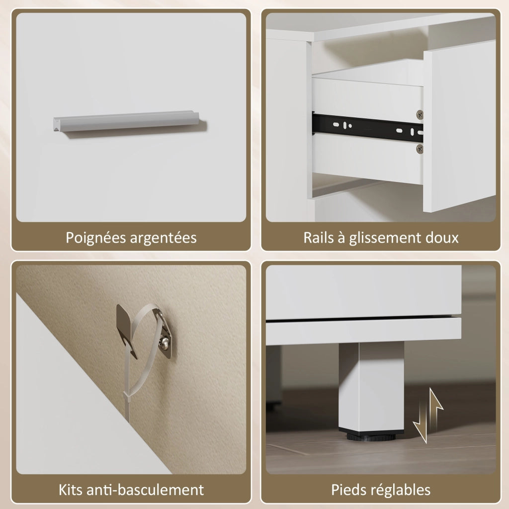 Mobile sottolavabo con 2 cassetti ¨C Xylo ¨C Bianco, 80x30x60 cm
