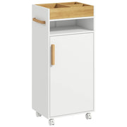 Mobiletto Bagno con Vassoio, Ripiano e Armadietto ¨C Minimal ¨C Truciolato, 40x30x88 cm, Bianco