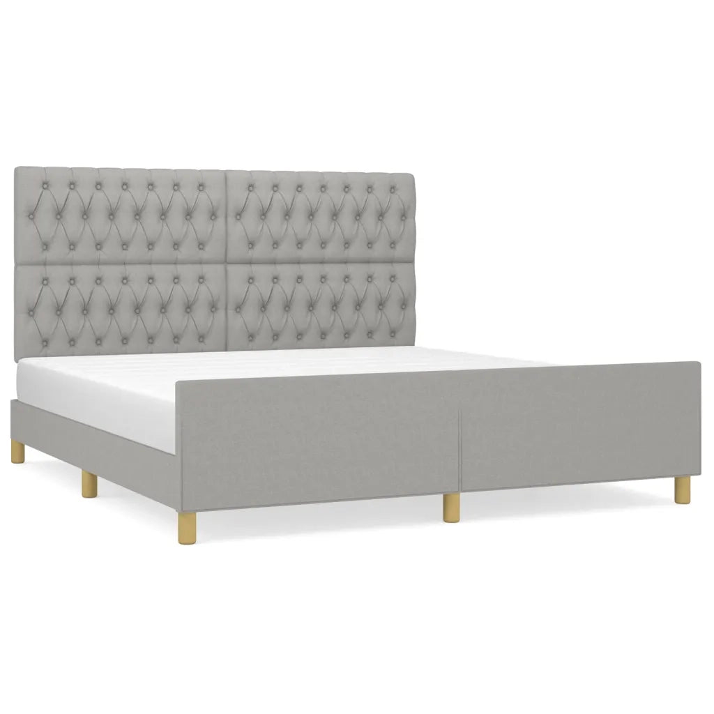 Letto matrimoniale | Letto per adulti | Giroletto senza Materasso Grigio Chiaro 180x200 cm Tessuto
