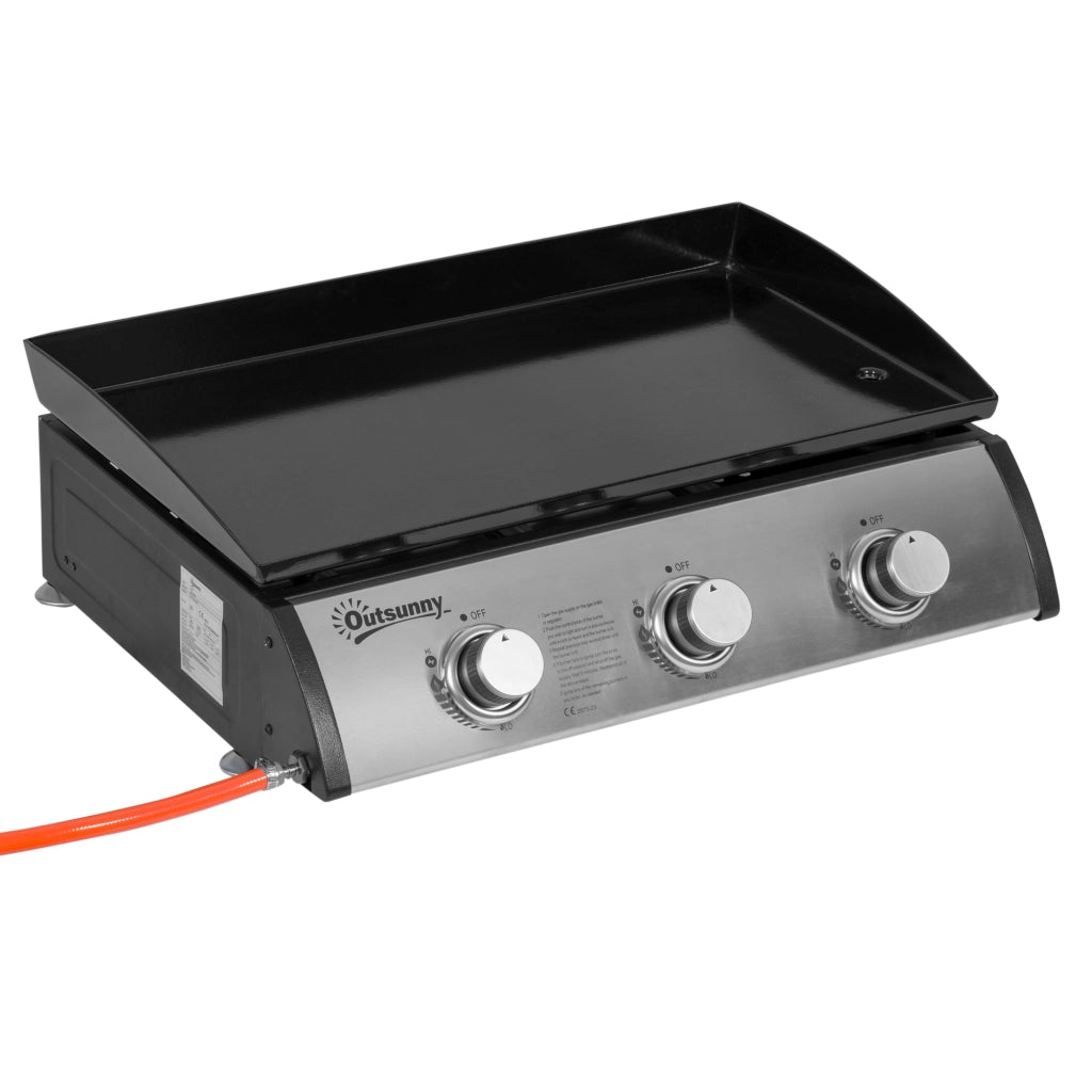 Piastra Barbecue Gas 3 Bruciatori ¨C Minimal ¨C Nero 62x46x21cm