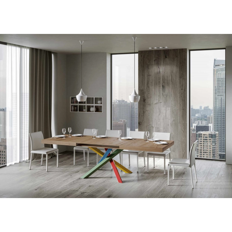 Tavolo allungabile 90x180/440 cm Volantis telaio gambe 4 colori (B) - Quercia Natura