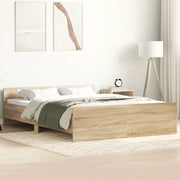 Giroletto con Testiera e Pediera-Struttura Letto Rovere Sonoma 150x200 cm