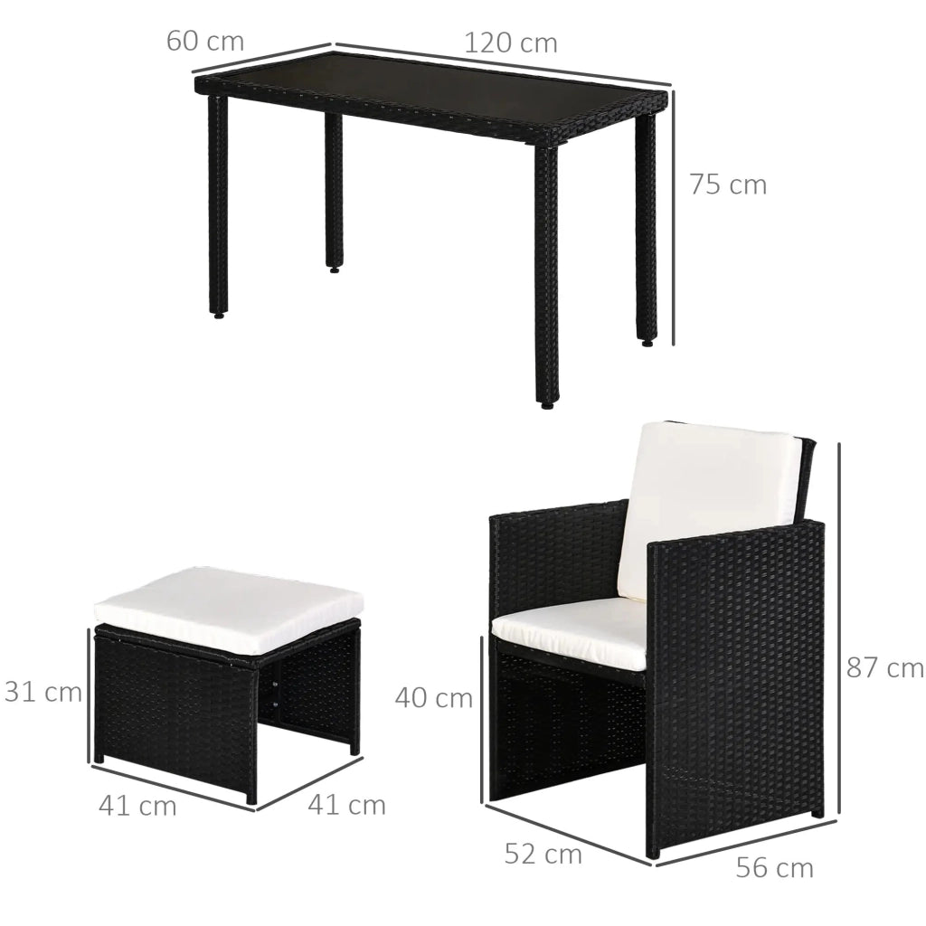 Set da pranzo in polyrattan, 11 pezzi, set da giardino con cuscini, nero, resistente alle intemperie ed elegante per giardino e patio.