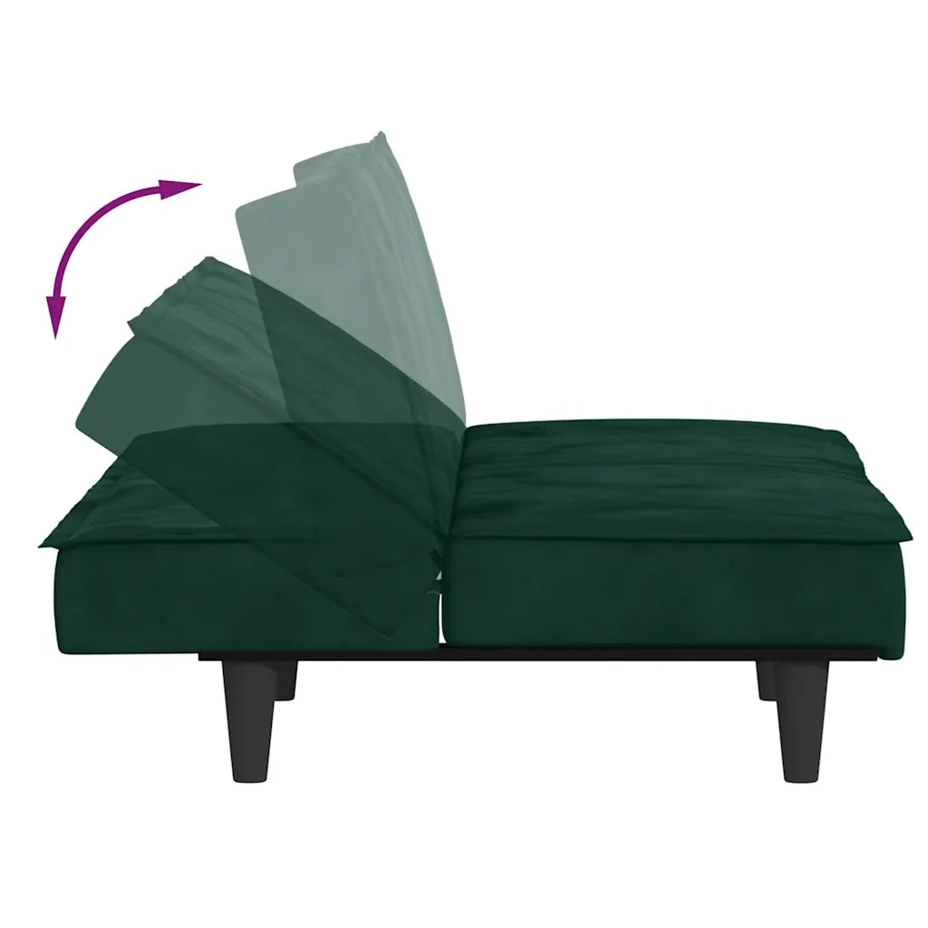 Divano Letto Verde Scuro in Velluto 351909