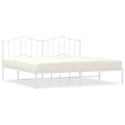 Letto matrimoniale | Letto per adulti | Giroletto con Testiera Metallo Bianco 193x203 cm