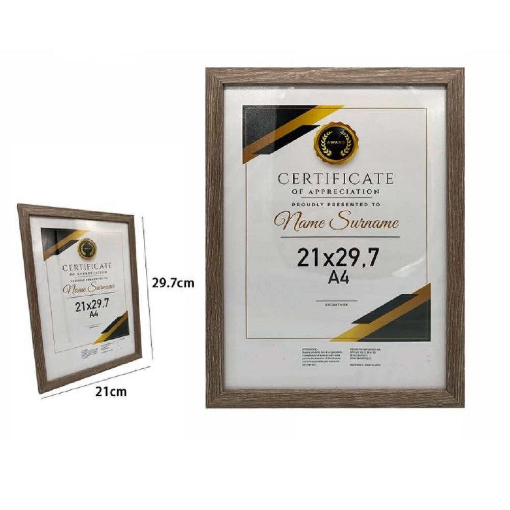 Trade Shop - Cornice Per Foto Quadri Tele Portafoto A4 21 X 29.7 Cm Modello Legno Scuro 70780 -