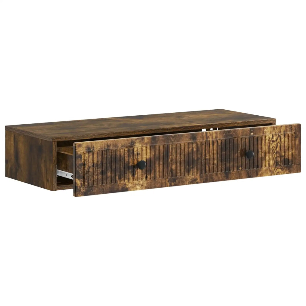 Tavolino da Parete Laterale | Tavolo laterale | Tavolino Rovere Fumo 87,5 x 34,5 x 17 cm