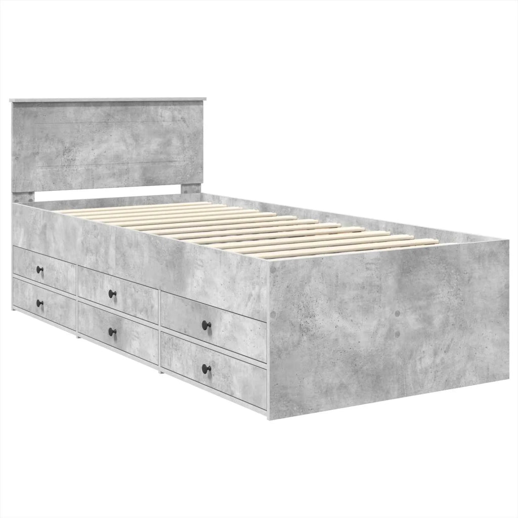 Daybed Grigio Cemento e Nero 100 x 200 cm Legno multistrato 3408518