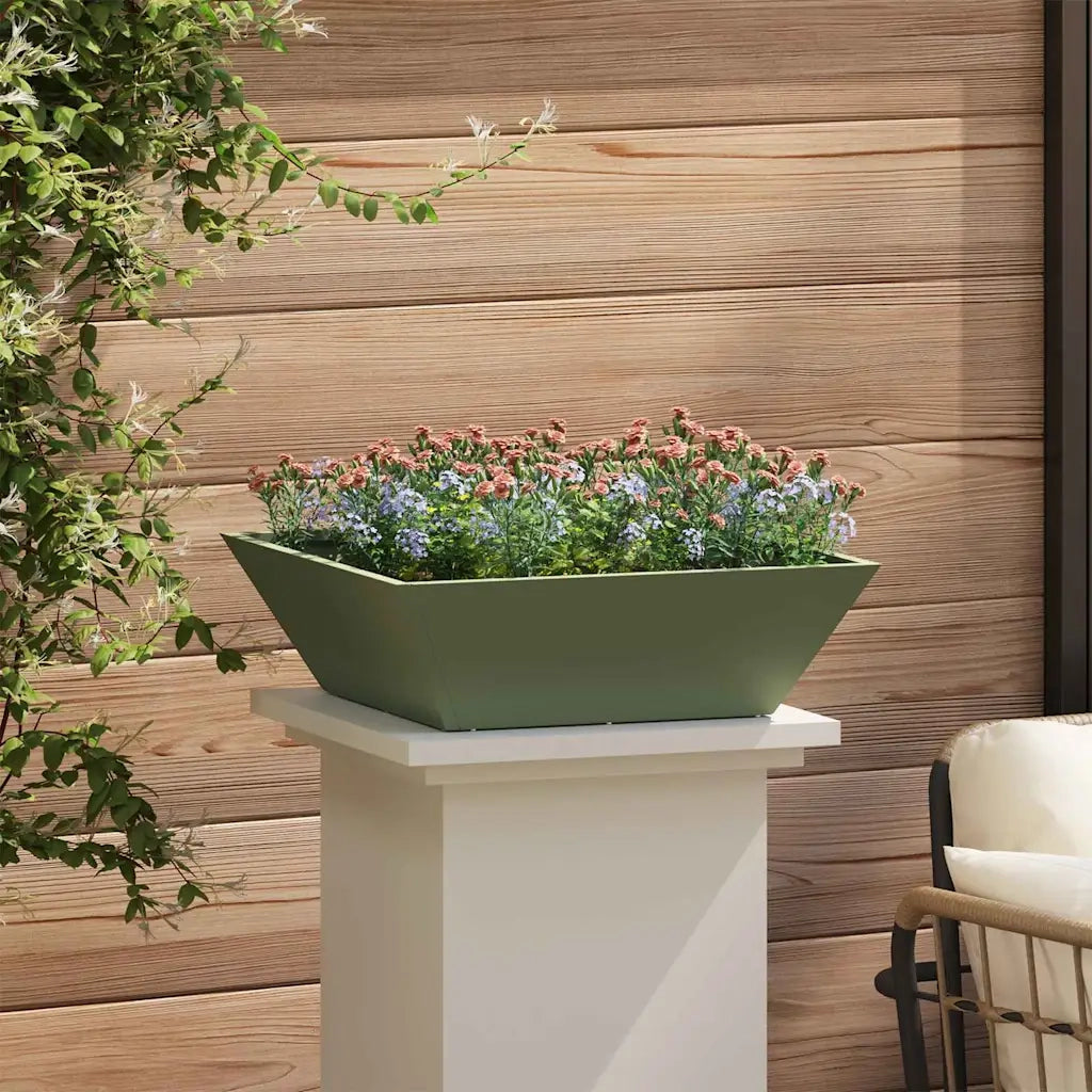 Vaso da giardino 5 pcs Verde oliva 50 x 50 x 15 cm 873831