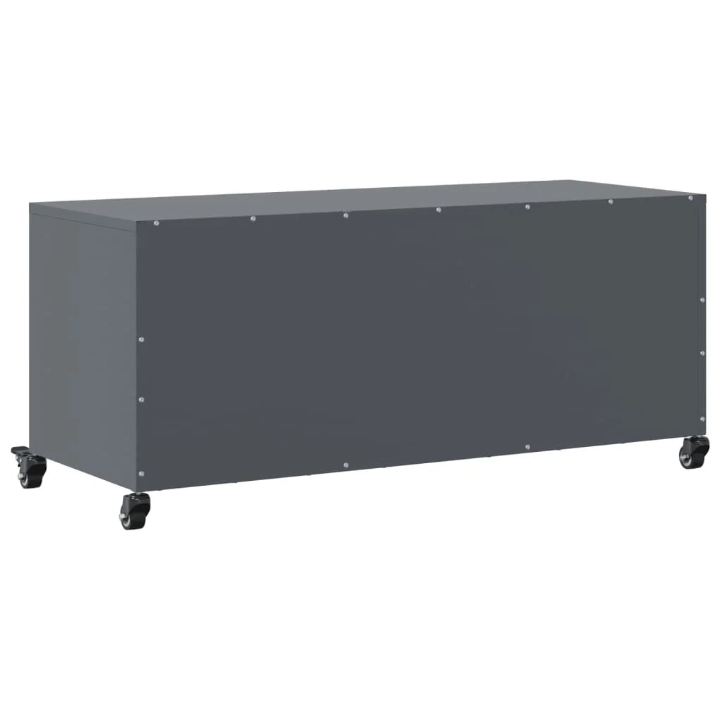 Mobile TV multimediale scaffale TV credenza mobile TV sala da pranzo soggiorno camera da letto 100,5 x 39 x 43,5 cm acciaio antracite 02_0026379