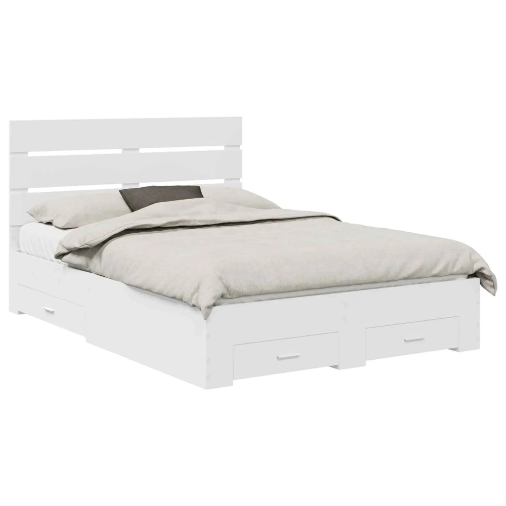 Struttura del letto-Giroletto-Rete del Letto Bianco 160 x 200 cm Legno multistrato 906706