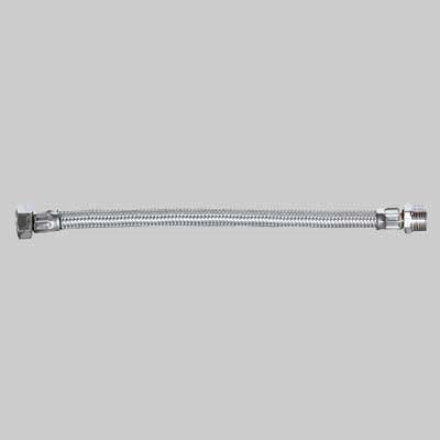 FLESSIBILE IN ACCIAIO INOX 1/2 M X 1/2 F  cm 30     MADE IN ITALY
