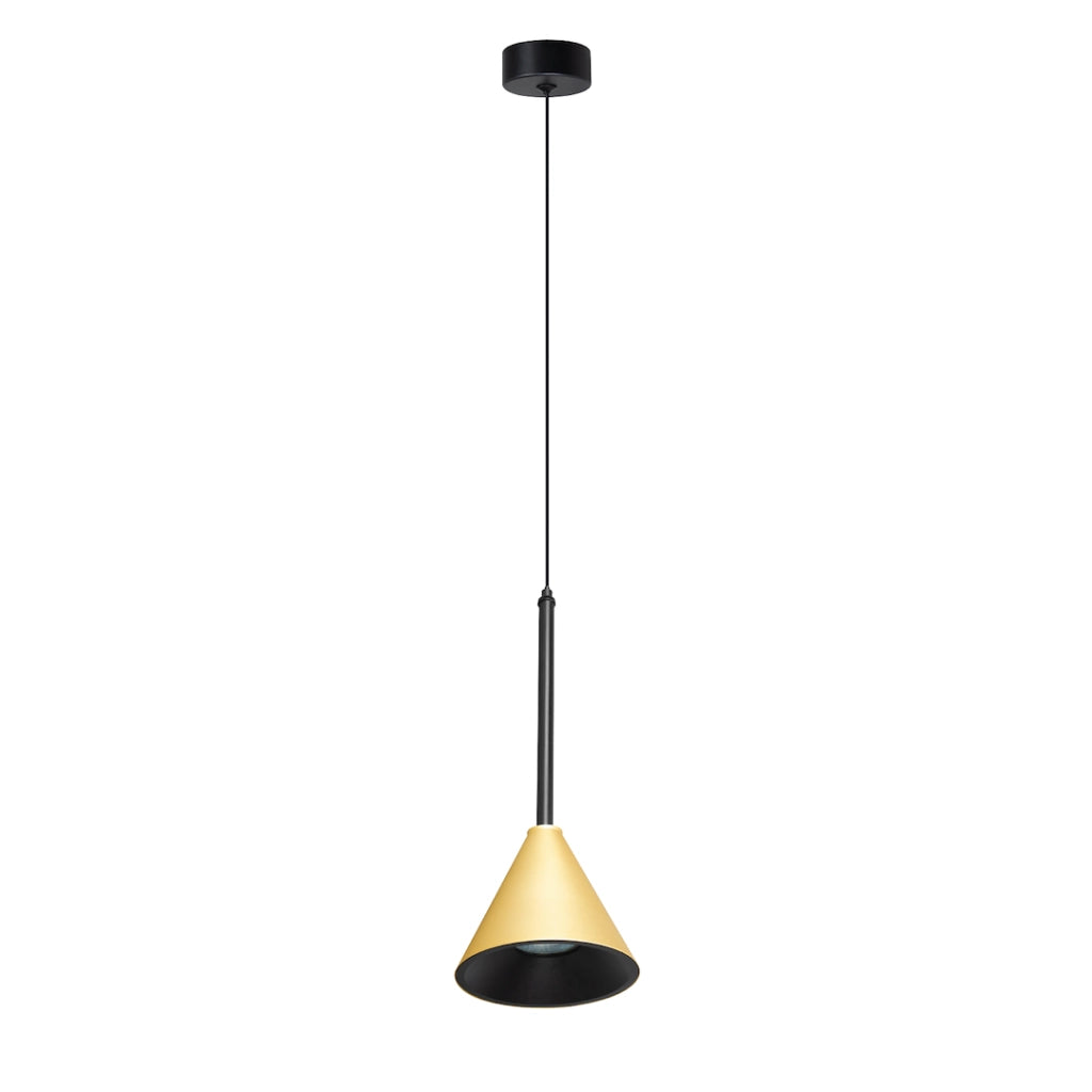 Lampada a sospensione Cone oro/nero 1 luce GU10 Milagro
