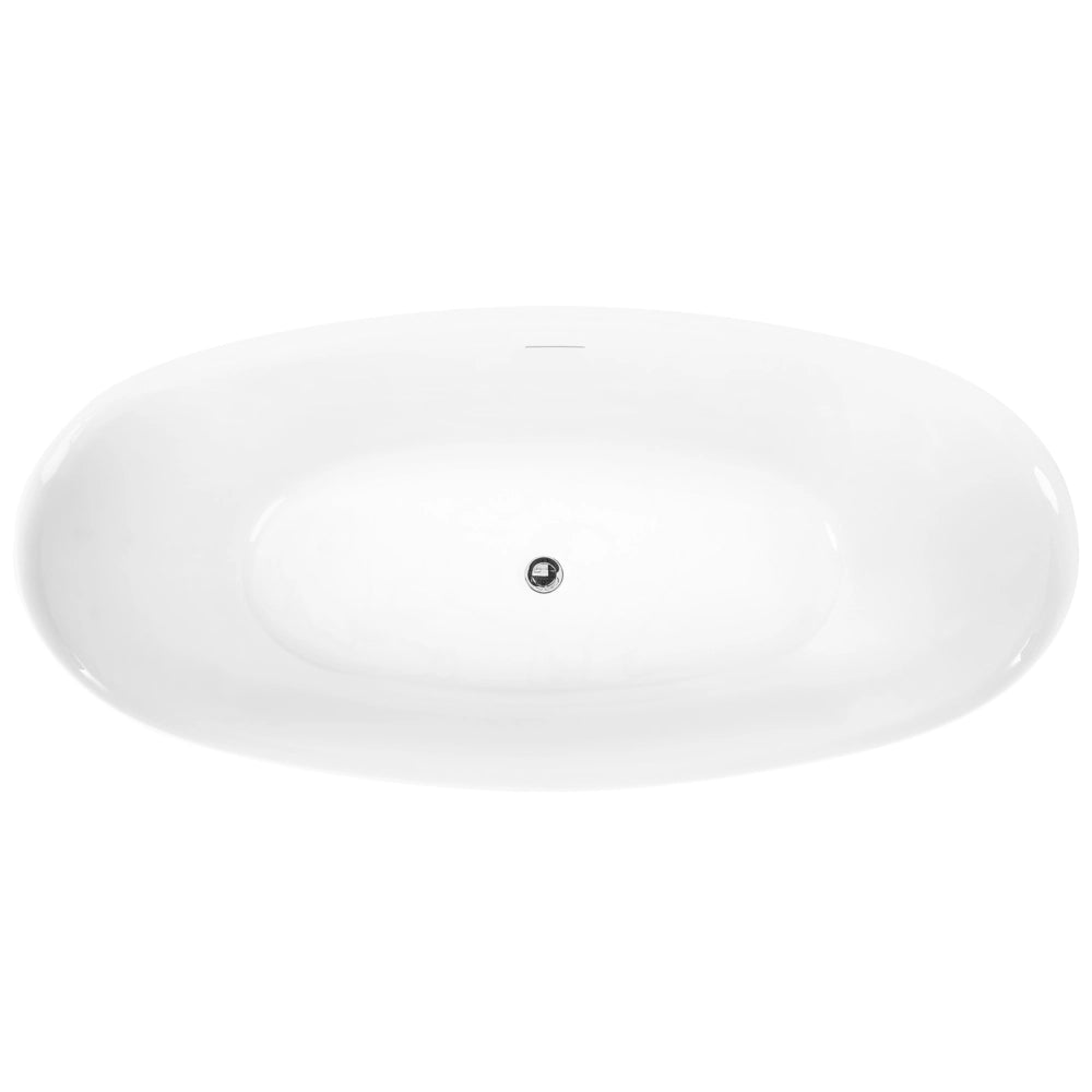 Vasca da bagno freestanding in acrilico bianco 168 cm design moderno forma ovale