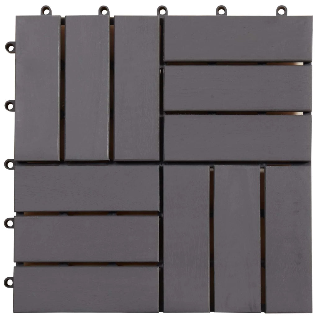 Piastrella per Decking 20 pcs Grigio 30 x 30 cm Legno di Acacia 3444847