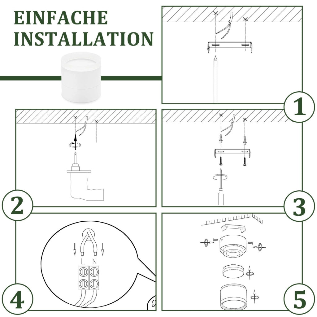 ZMH Faretto da soffitto da Incasso Rotondi Bianchi Piccoli GX53 per Corridoio Soggiorno Camera da Letto