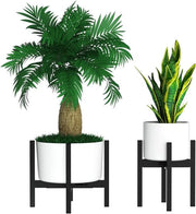 Sostegno per Piante in Metallo Mid Century Sostegno per Vaso Non Incluso, Angolo, Interno/Esterno, Grande, Nero, Adatto per Vaso da 205 cm
