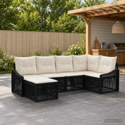 Set Divano da Giardino 6 pz Nero polyrattan 3436072
