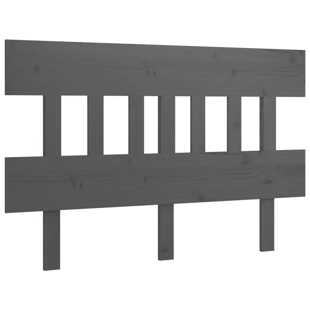 Testiera | Testata Letto Grigia 123,5x3x81 cm in Legno Massello di Pino