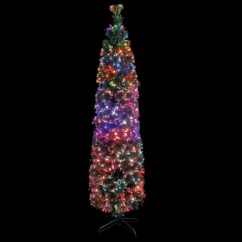 Albero Natale Artificiale Sottile Supporto-Albero Natalizio 120 cm Fibra Ottica