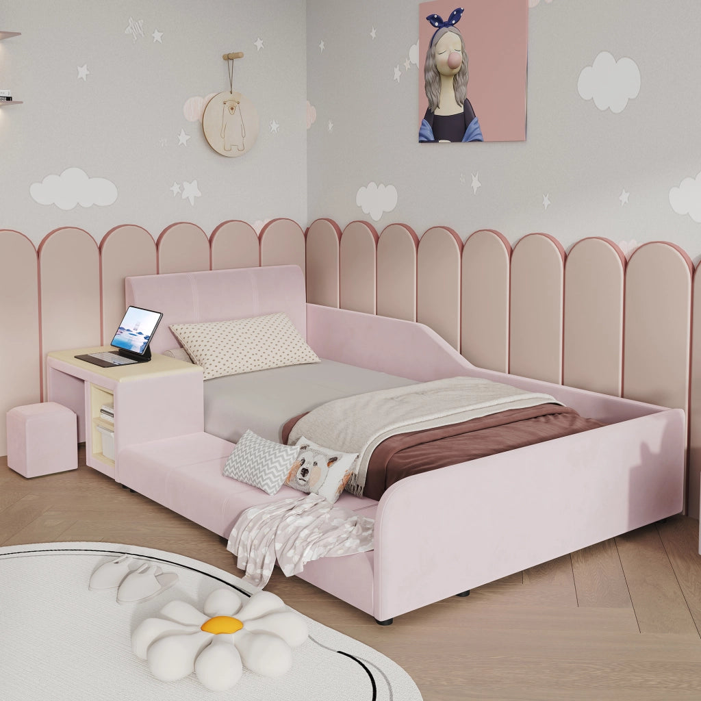 letto imbottito velluto rosa 90x200 cm