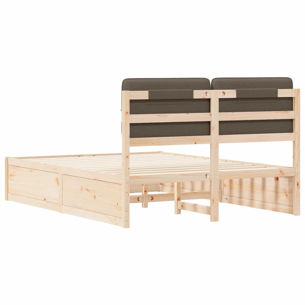 Letto con Testiera Rivestita Talpa 135 x 190 cm Pino massello 3398207