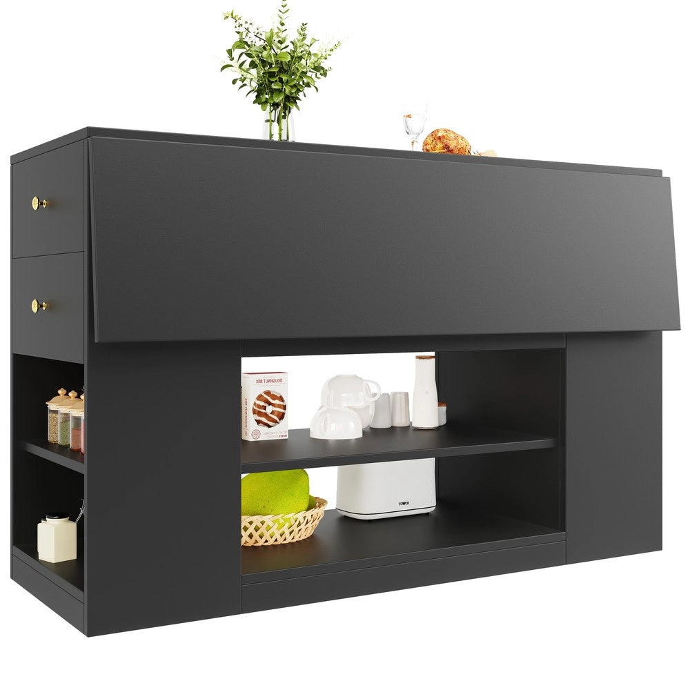 Credenza Cucina con Cassetti e Ripiani ¨C Xylo ¨C Nero