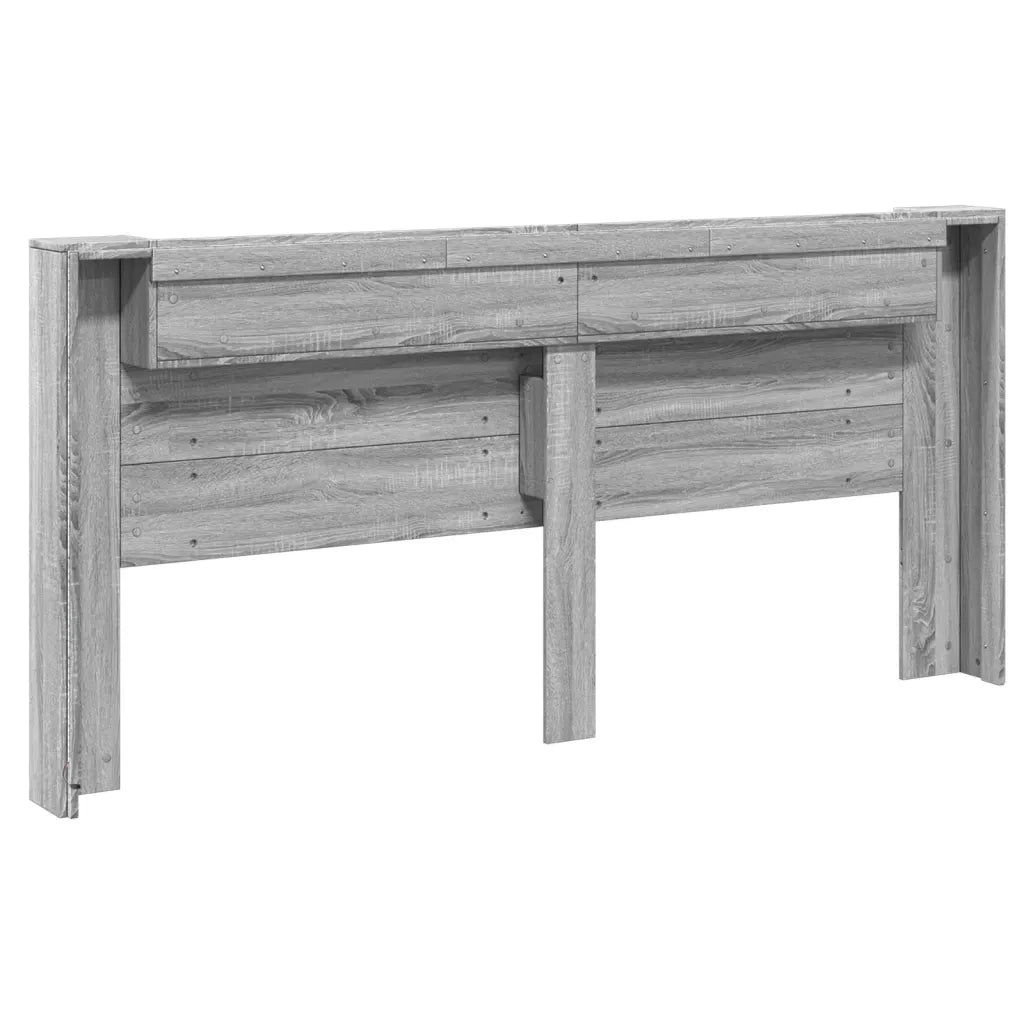 Testiera | Testata con Contenitore a LED Grigio Sonoma 220x16,5x103,5 cm
