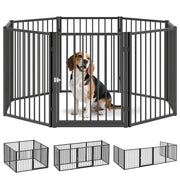 Recinto per Cani 8 Pannelli 60x76 cm ¨C zephmum ¨C Nero per Interno ed Esterno