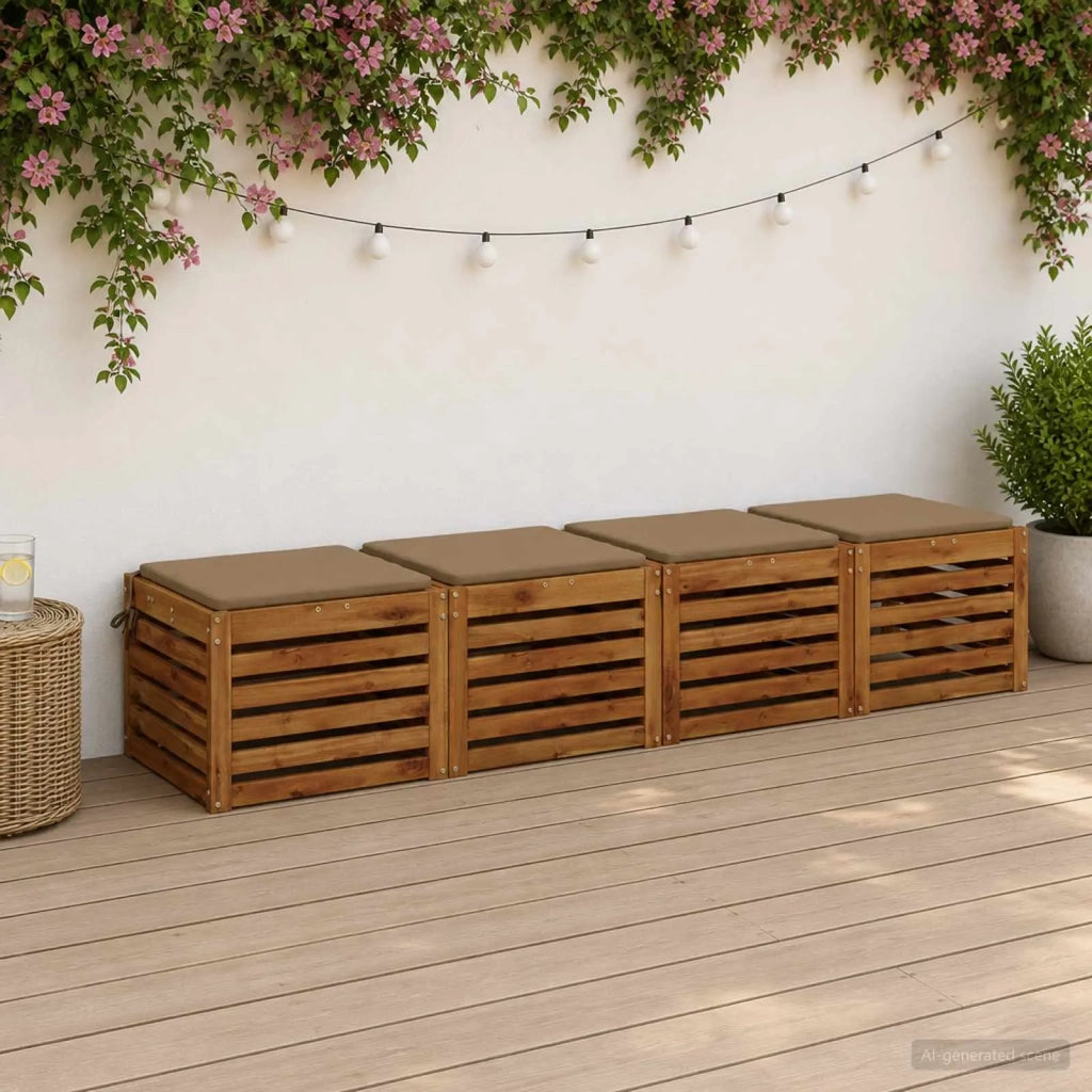 Cuscini per Sedia in 4 Pezzi SOEST 4 pz 100% Poliestere Tortora 944350