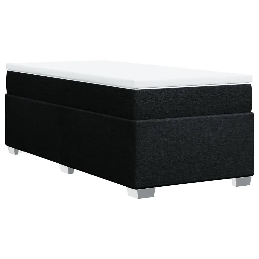Letto singolo | Letto per adulti | Giroletto a Molle con Materasso Nero 80x200 cm inTessuto