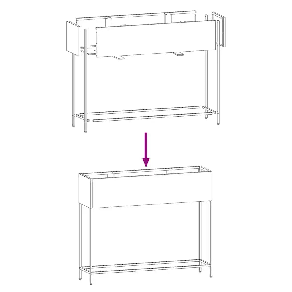 Fioriere | Cassetta per fiori | Vaso da Giardino Rialzato Nero 100 x 26 x 82 cm Acciaio
