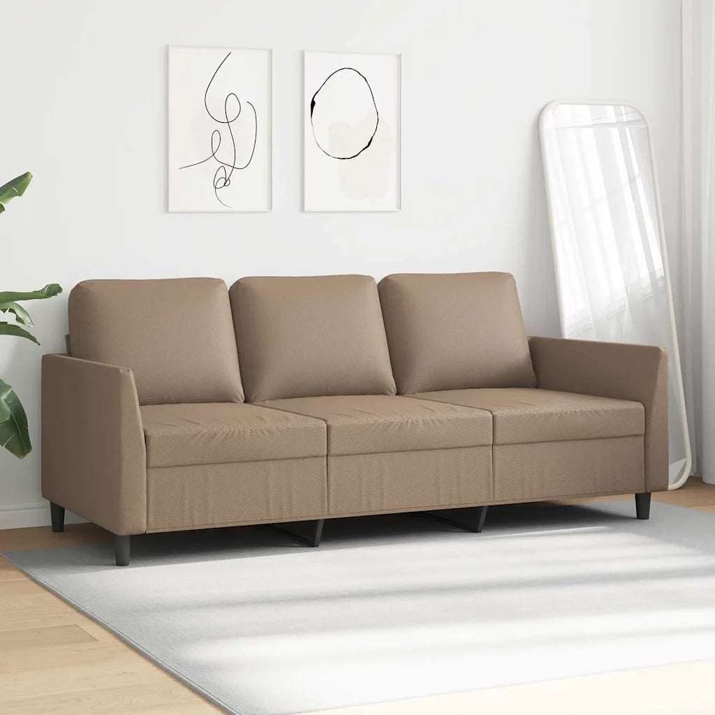 Divano a 3 Posti Cappuccino 180 cm in Similpelle 359342