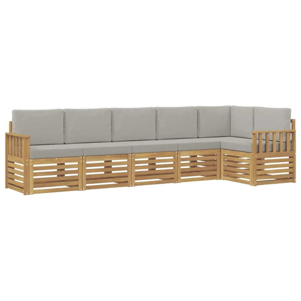 Set di divani da esterno 6 pcs Bianco e Grigio Chiaro 3391906