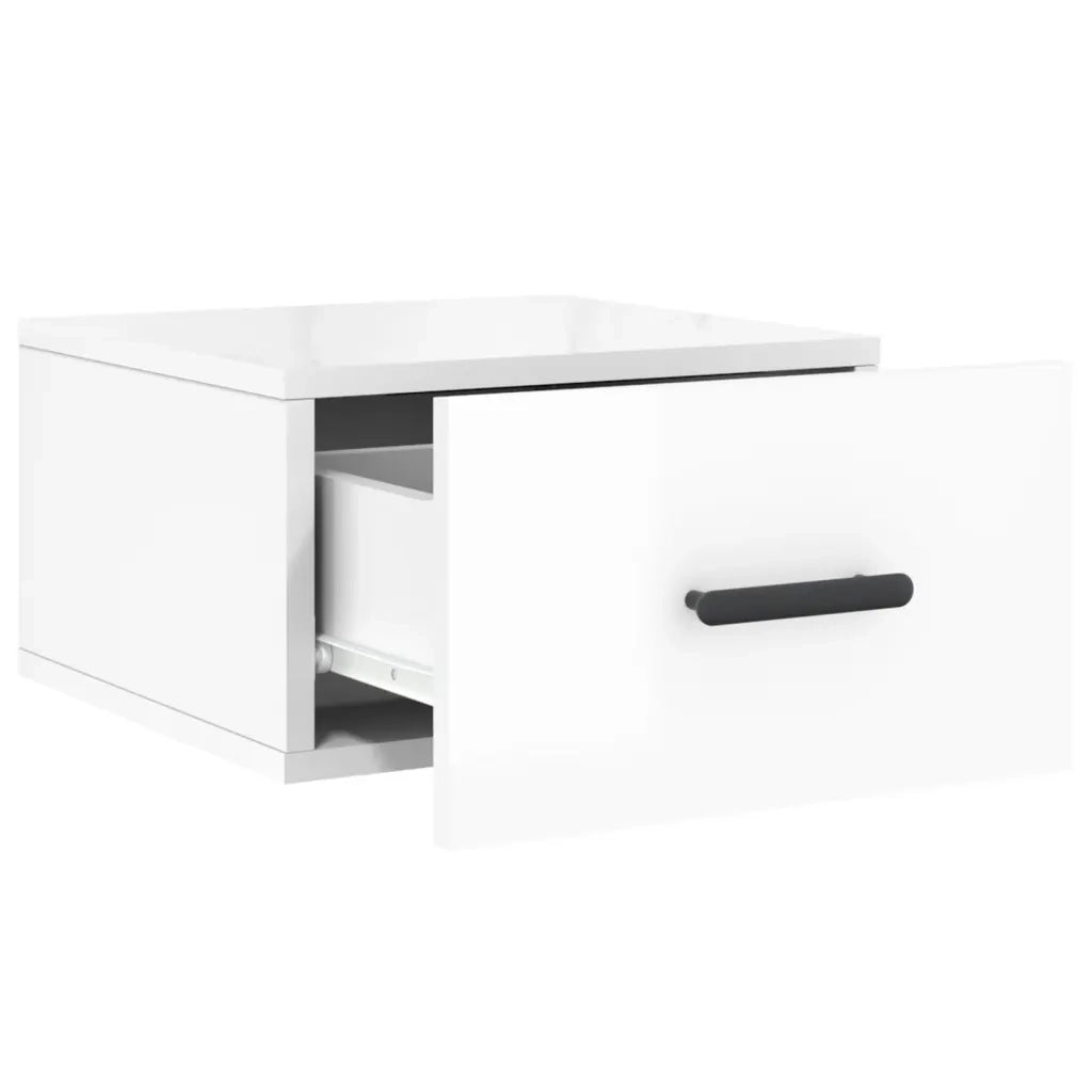 Comodini a Muro 2 pz Bianco Lucido 35x35x20 cm 829841
