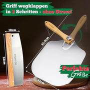 Spiedo per pizza con fori perforati.